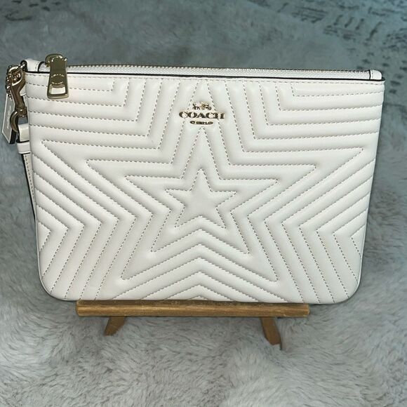 Coach Gallery Pouch With Star Quilting Zip Wristlet Wallet - Picture 1 of 15